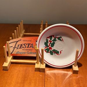 Fiestaware ribbon and holly 7 inch plate in perfect condition discontinued